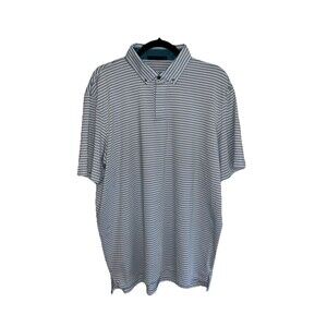 Greyson Mens XL Performance Polo Shirt Golf Blue Striped Active Lightweight